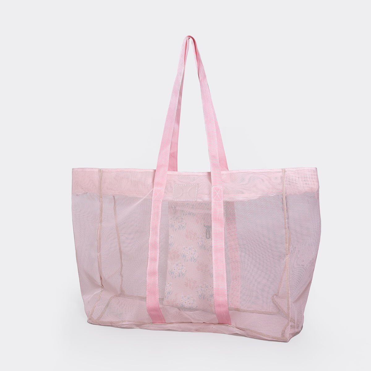 Meshie Large Beach Bag | Pink Crazy Daisy - Blush Utility Shopper Bag by Thandana