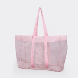 Meshie Large Beach Bag | Pink Crazy Daisy - Blush Utility Shopper Bag by Thandana