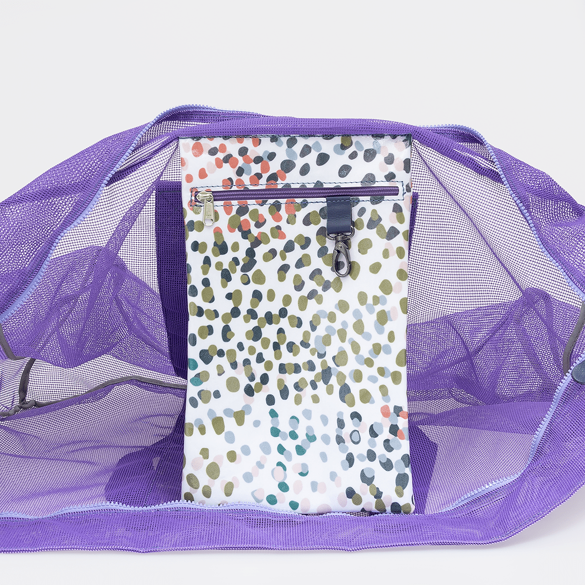 Meshie Large Beach Bag | Purple Confetti - All About Utility Shopper Bag by Thandana