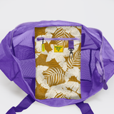 Meshie Large Beach Bag | Purple Fauna - Earth Utility Shopper Bag by Thandana
