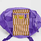 Meshie Large Beach Bag | Purple Indie - Sunset Utility Shopper Bag by Thandana