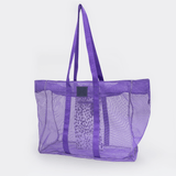 Meshie Large Beach Bag | Purple Utility Shopper Bag by Thandana