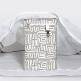 Meshie Large Beach Bag | White Geo - Moonstruck Utility Shopper Bag by Thandana