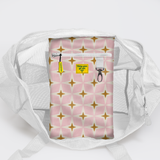 Meshie Large Beach Bag | White Nova - Blush Utility Shopper Bag by Thandana