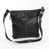 Messenger Handbag | Genuine Leather Black Leather / Gunmetal (default) Handbag by Thandana