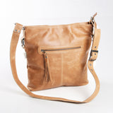 Messenger Handbag | Genuine Leather Hazelnut Leather / Gunmetal (default) Handbag by Thandana