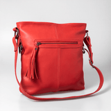 Messenger Handbag | Genuine Leather Red Leather / Gunmetal (default) Handbag by Thandana