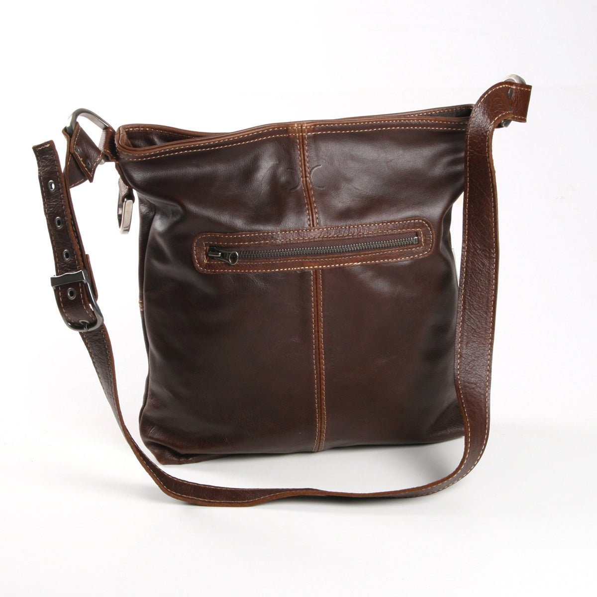 Messenger Handbag | Genuine Leather Tobac Leather / Gunmetal (default) Handbag by Thandana