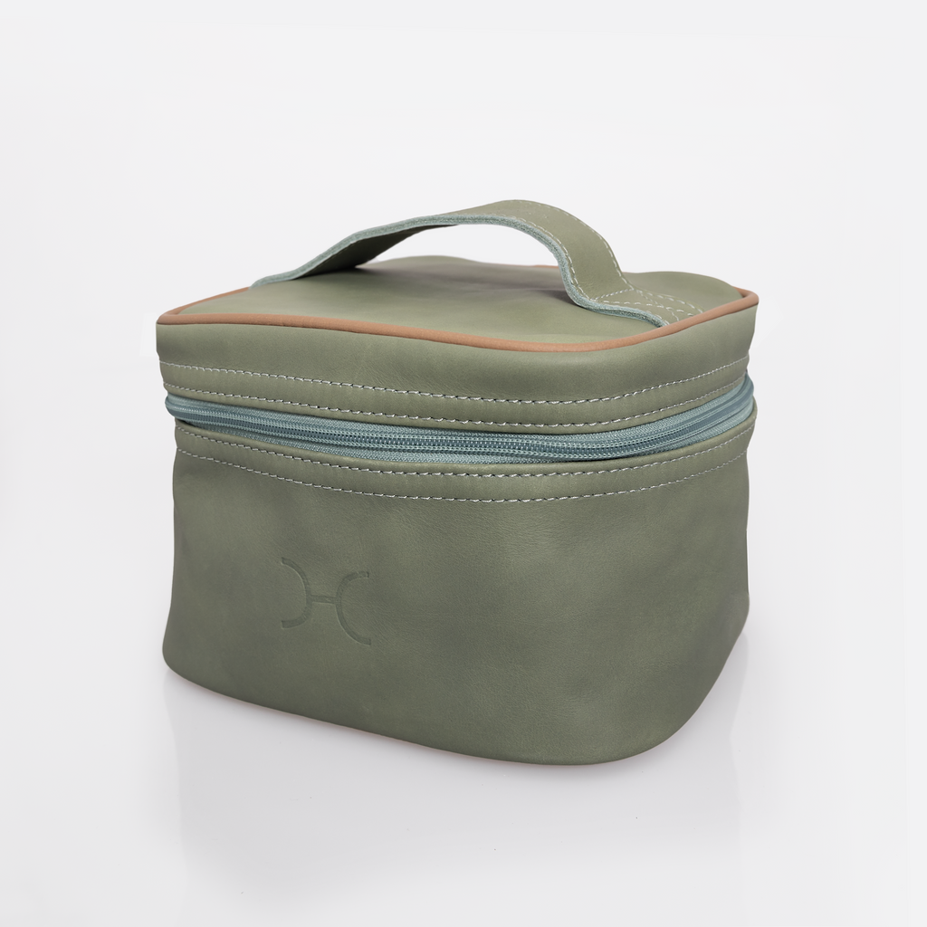 Mini Decker Cooler Bag | Genuine Leather | Corporate Green Leather Double Decker Cooler Bag by Thandana