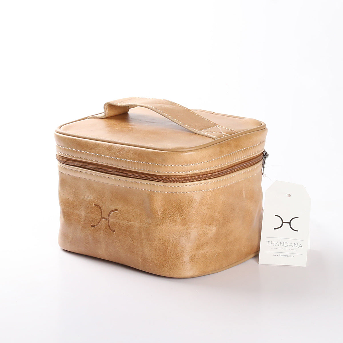 Mini Decker Cooler Bag | Genuine Leather | Corporate Hazelnut Leather Double Decker Cooler Bag by Thandana