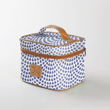 Mini decker cooler bag | laminated fabric with genuine leather - scale away with me - dazzling blue / chunky zip - mini
