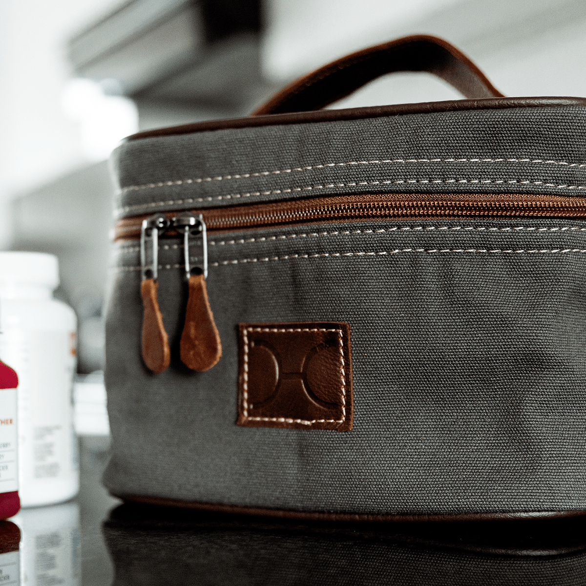 Mini Decker Cooler Bag | Wax Canvas with Genuine Leather Mini Decker by Thandana