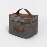 Mini Decker Cooler | Wax Canvas with Genuine Leather | Corporate Charcoal Canvas with Tobac Leather / Gun Metal