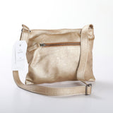 Mini Messenger Handbag | Genuine Leather Gold Leather / Gunmetal (default) Handbag by Thandana