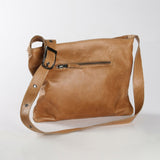 Mini Messenger Handbag | Genuine Leather Hazelnut Leather / Gunmetal (default) Handbag by Thandana
