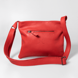 Mini Messenger Handbag | Genuine Leather Red Leather / Gunmetal (default) Handbag by Thandana