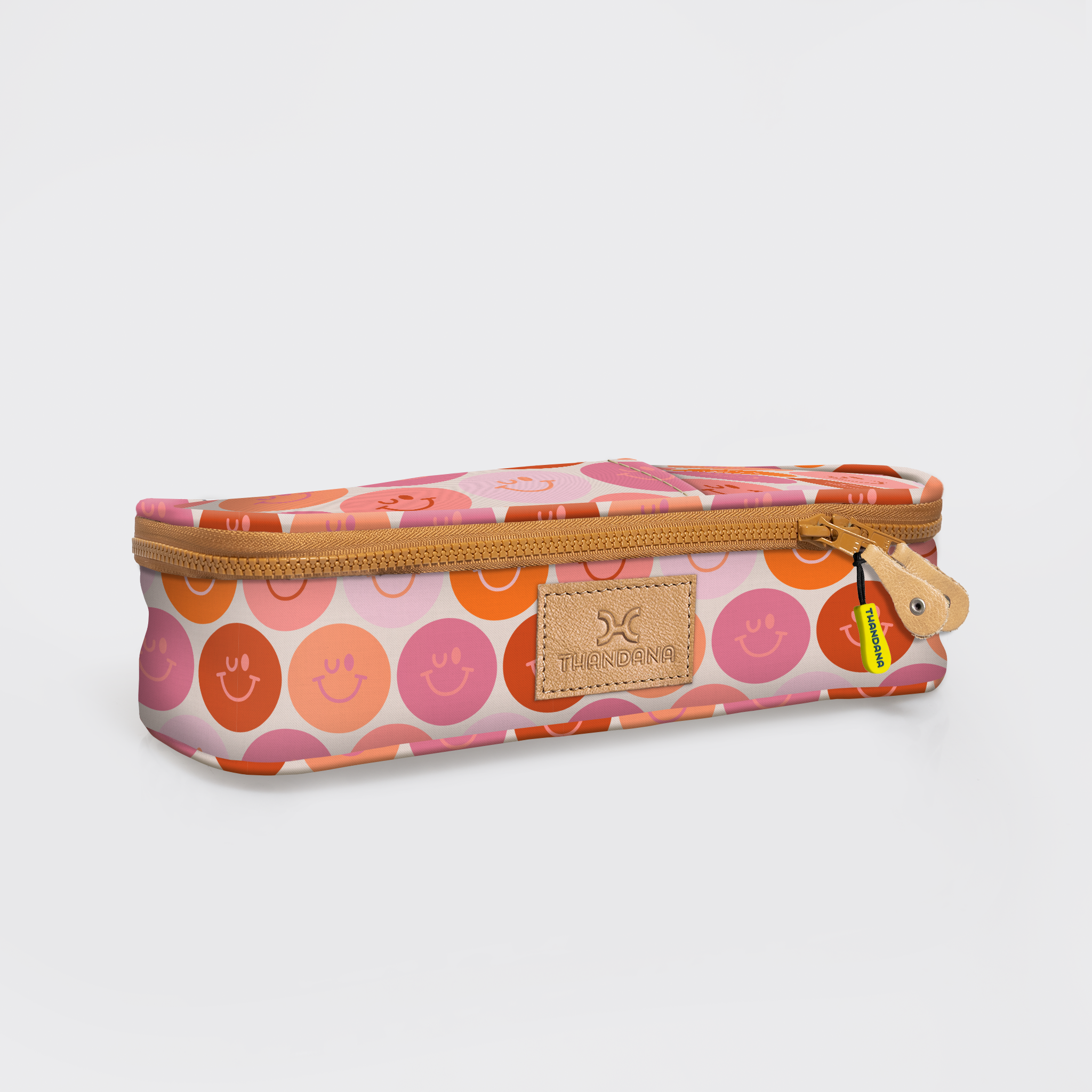 Mod Case Large | Laminated Fabric Smiley - Blush Vanity Fabric by Thandana