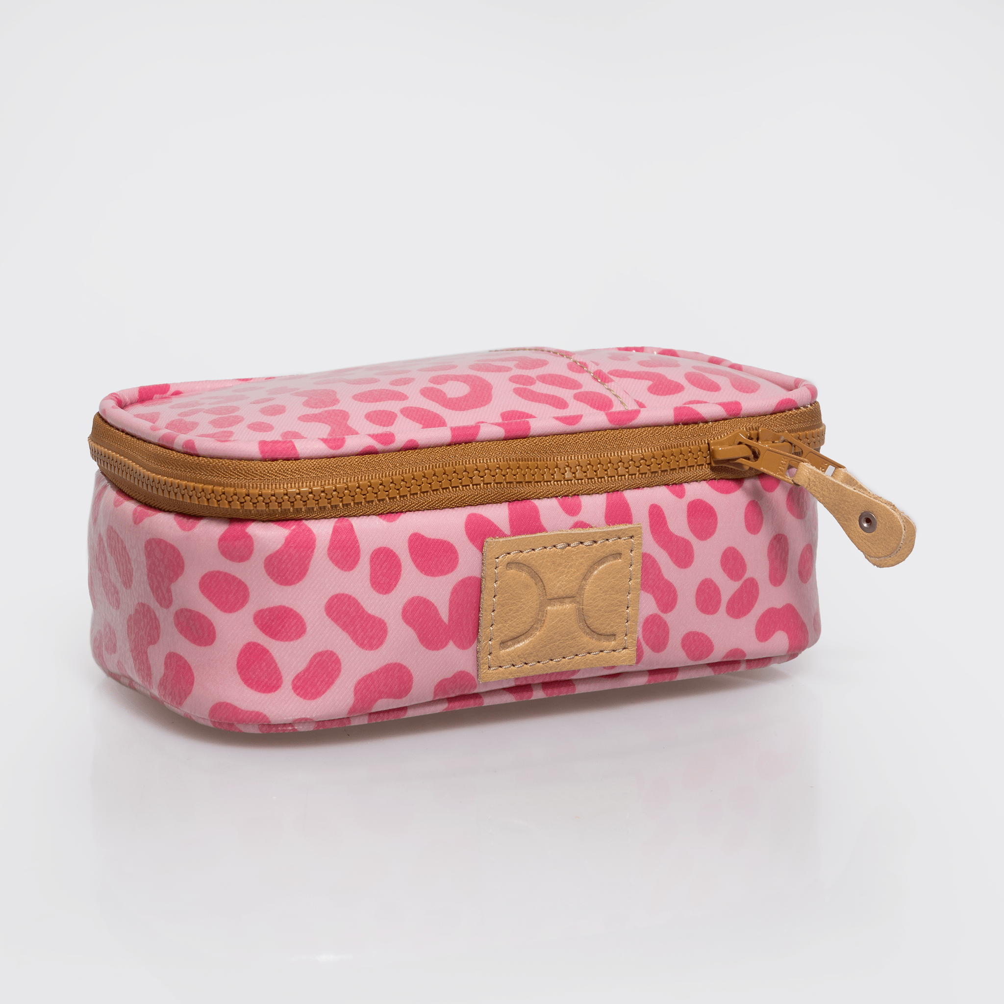 Mod Case Medium | Laminated Fabric Cheetah - Pink Vanity Fabric by Thandana