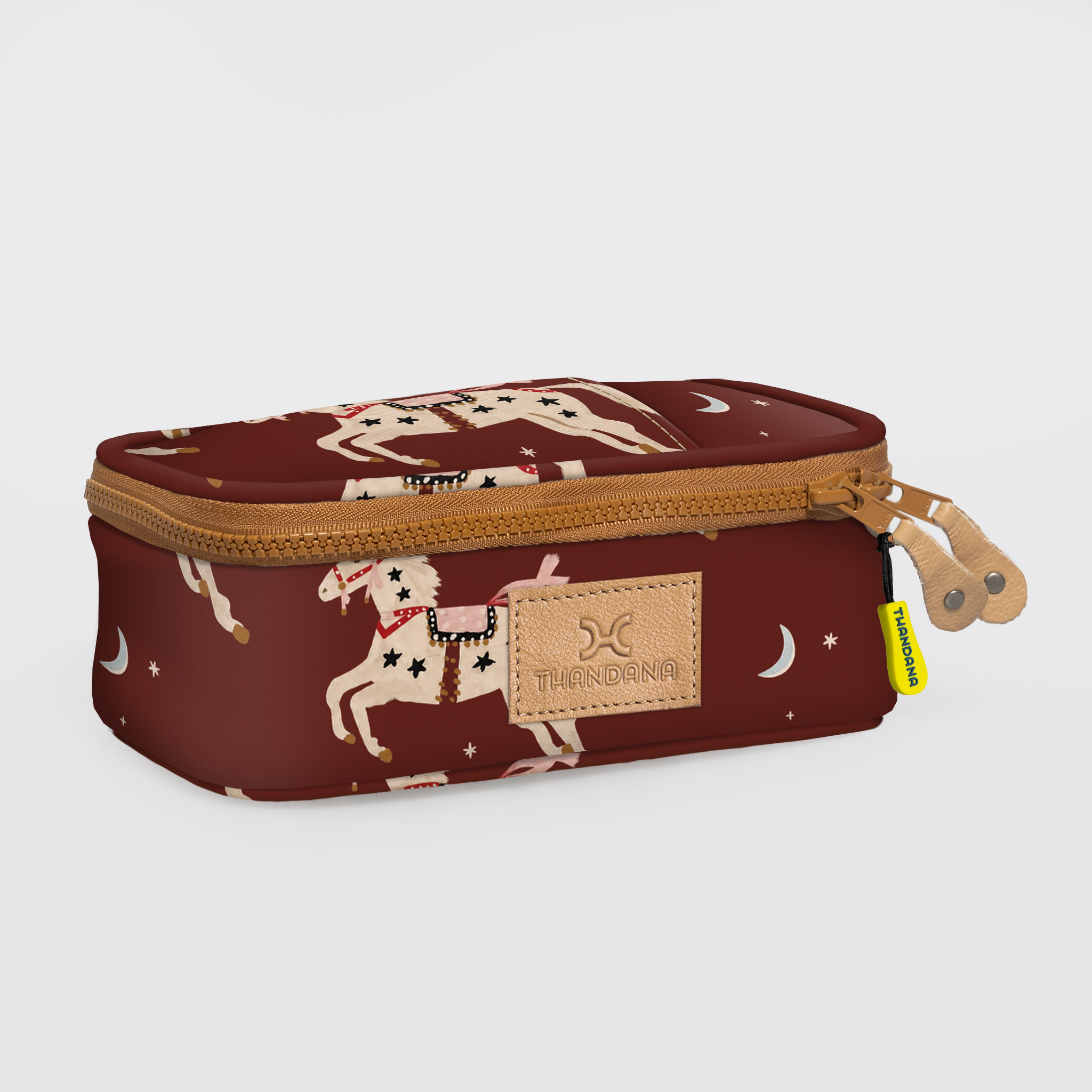 Mod Case Medium | Laminated Fabric Midnight Pony - Cherry Vanity Fabric by Thandana