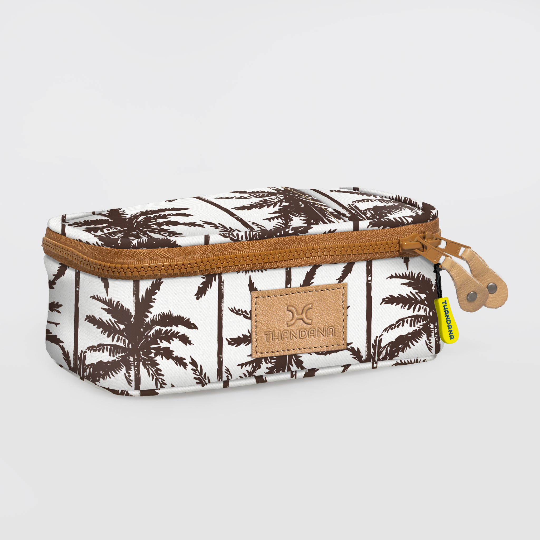 Mod Case Medium | Laminated Fabric Palm - Neutral Vanity Fabric by Thandana