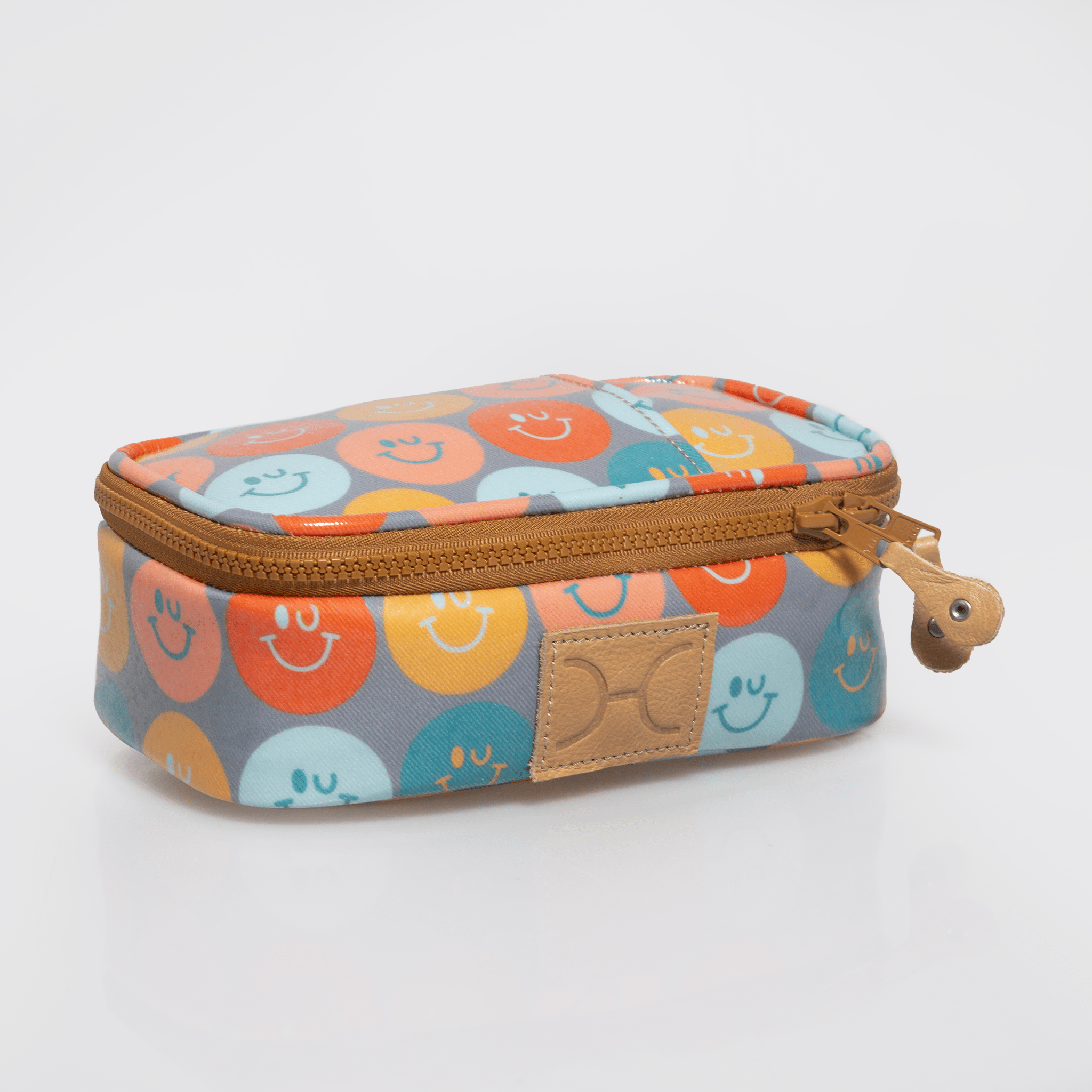 Mod Case Medium | Laminated Fabric Smiley - Jet Vanity Fabric by Thandana