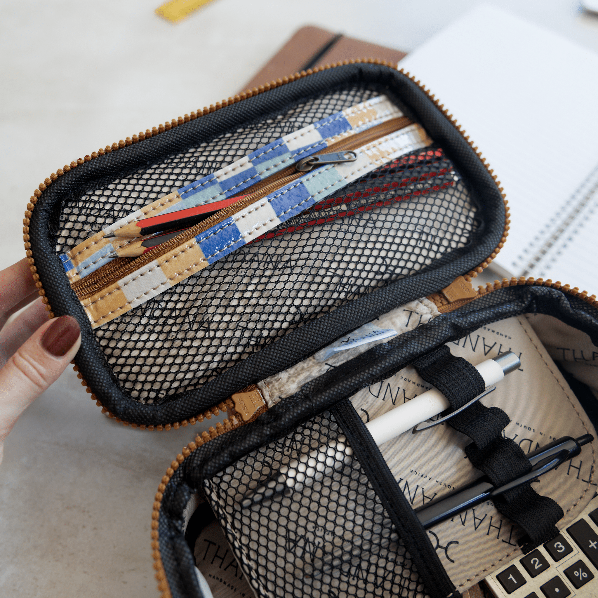 Mod Case Medium | Laminated Fabric Vanity Fabric by Thandana