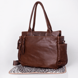 Noa Baby Changing Bag | Genuine Leather Tobac Leather / Gunmetal (default) Nappy Bag by Thandana