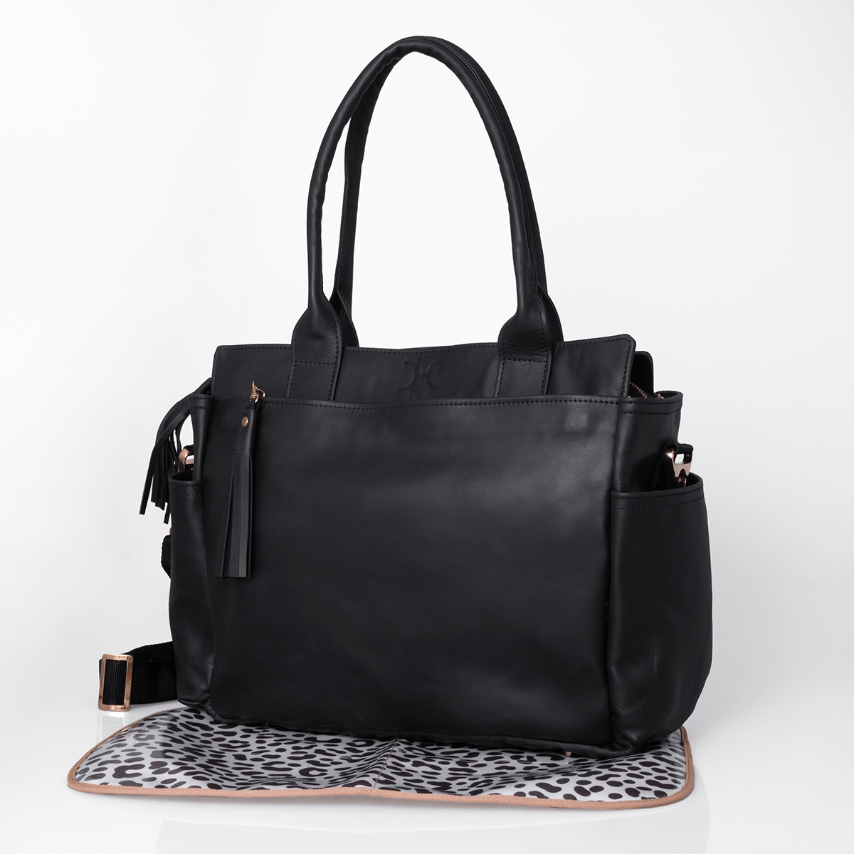 Noa Handbag | Genuine Leather Black Leather / Gunmetal (default) Handbag by Thandana