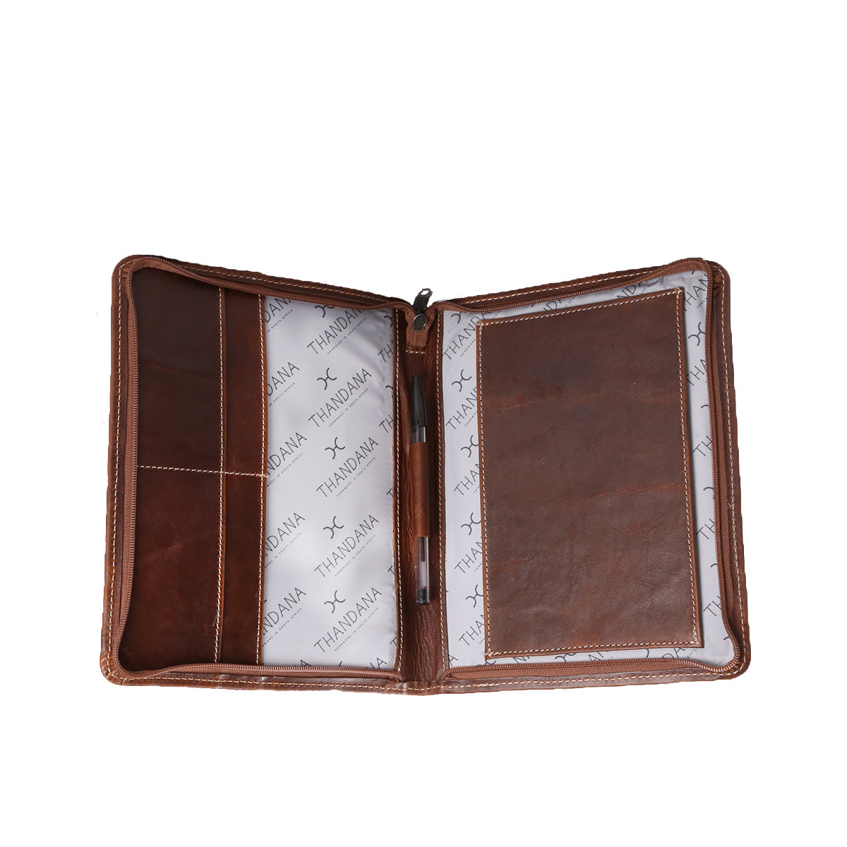 Notebook Hardcover Leather | Corporate Tobac Leather Notebook Cover by Thandana