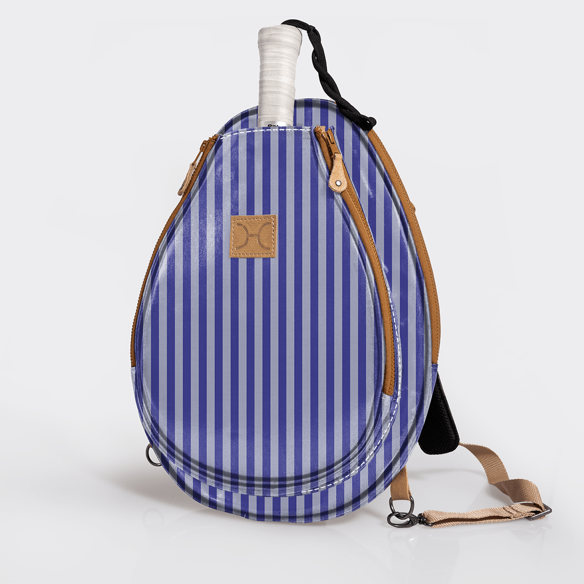 Padel & Tennis Sleeve | Laminated Fabric Linear - Jet Kids Backpack by Thandana