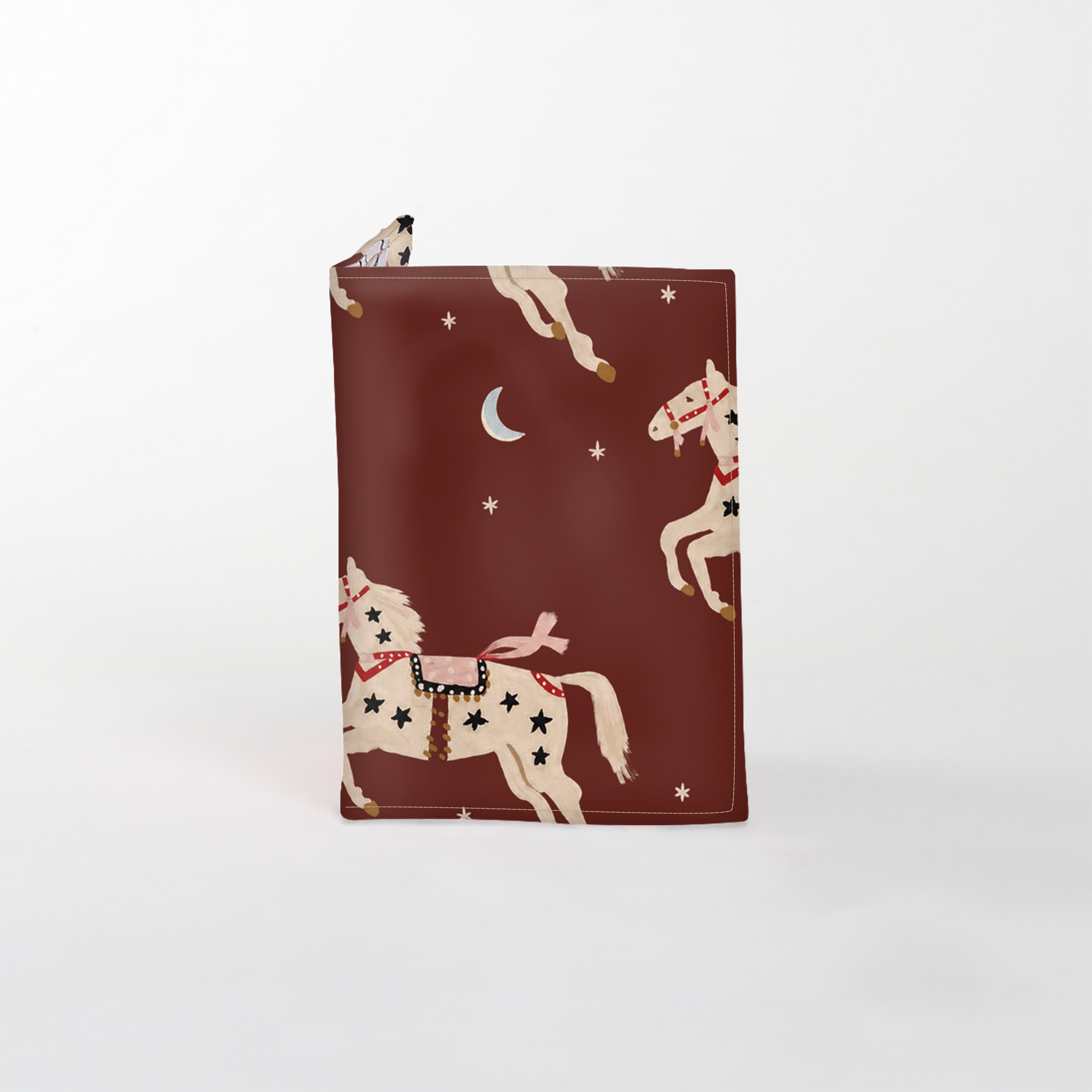 Passport Holder | Laminated Fabric Midnight Pony - Cherry / Chunky Zip Passport Holder by Thandana