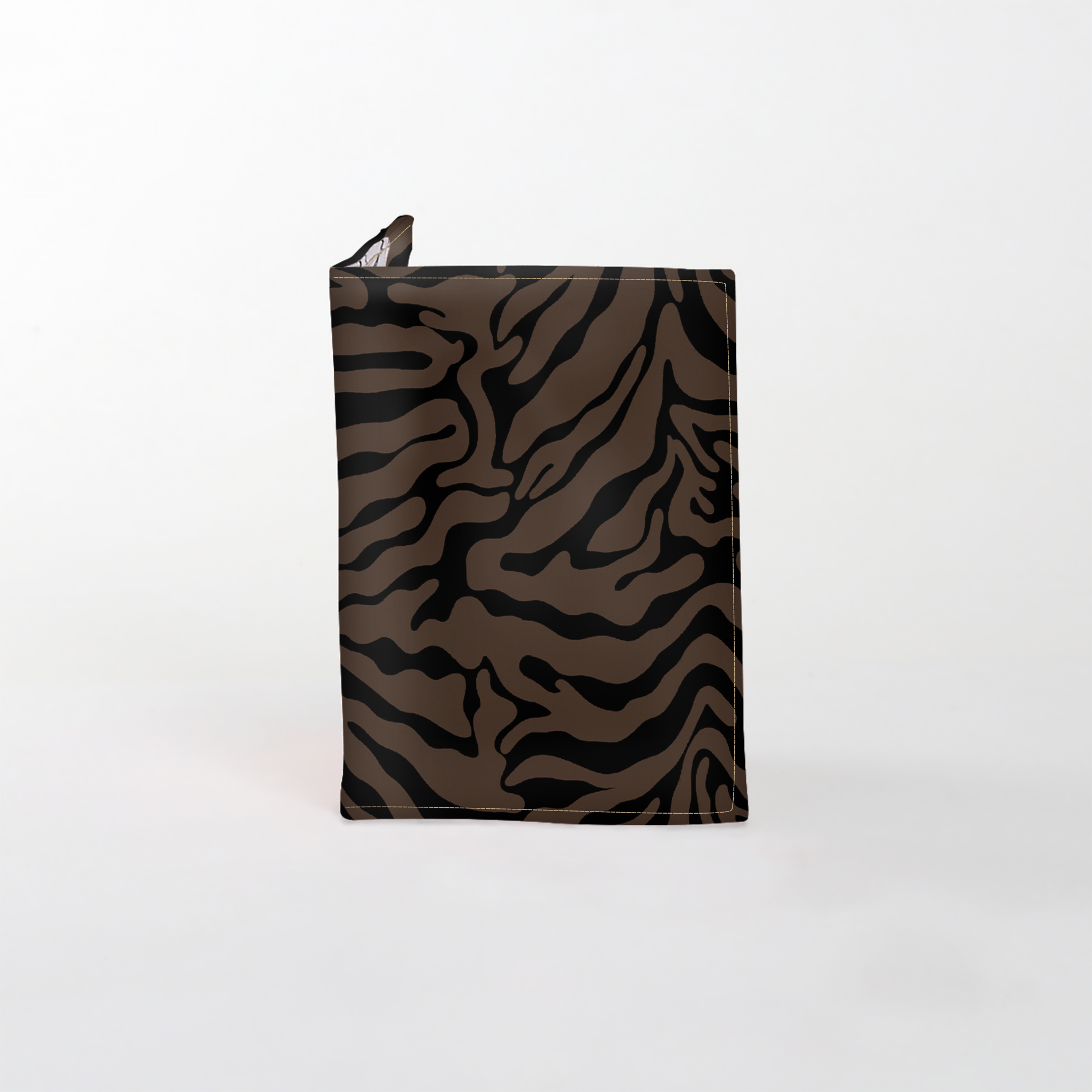 Passport Holder | Laminated Fabric Nomad Stripe - Coffee / Chunky Zip Passport Holder by Thandana