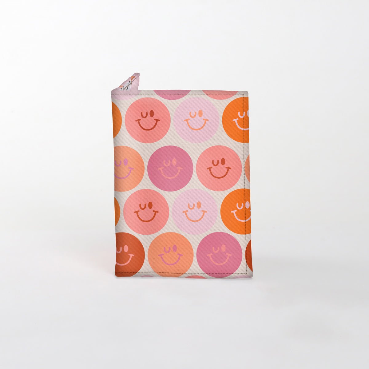 Passport Holder | Laminated Fabric Smiley - Blush / Chunky Zip Passport Holder by Thandana