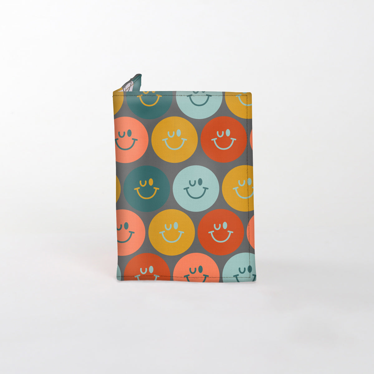 Passport Holder | Laminated Fabric Smiley - Jet / Chunky Zip (new) Passport Holder by Thandana