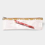 Pencil Case Clear | Laminated Fabric Geo - Sand / Chunky Zip Pencil Case by Thandana