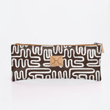 Pencil Case Triple Zip | Laminated Fabric | Corporate Geo - Black / Chunky Zip Pencil Case by Thandana