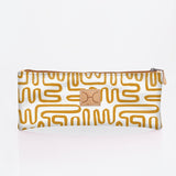 Pencil Case Triple Zip | Laminated Fabric | Corporate Geo - Sand / Chunky Zip Pencil Case by Thandana