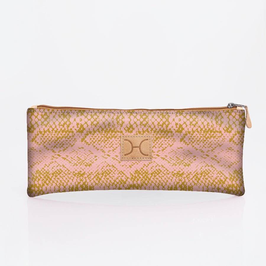 Pencil Case Triple Zip | Laminated Fabric | Corporate Python - Bloom / Chunky Zip Pencil Case by Thandana