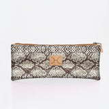 Pencil Case Triple Zip | Laminated Fabric | Corporate Python - Moody / Chunky Zip Pencil Case by Thandana