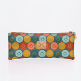 Pencil Case Triple Zip | Laminated Fabric | Corporate Smiley - Jet / Chunky Zip Pencil Case by Thandana