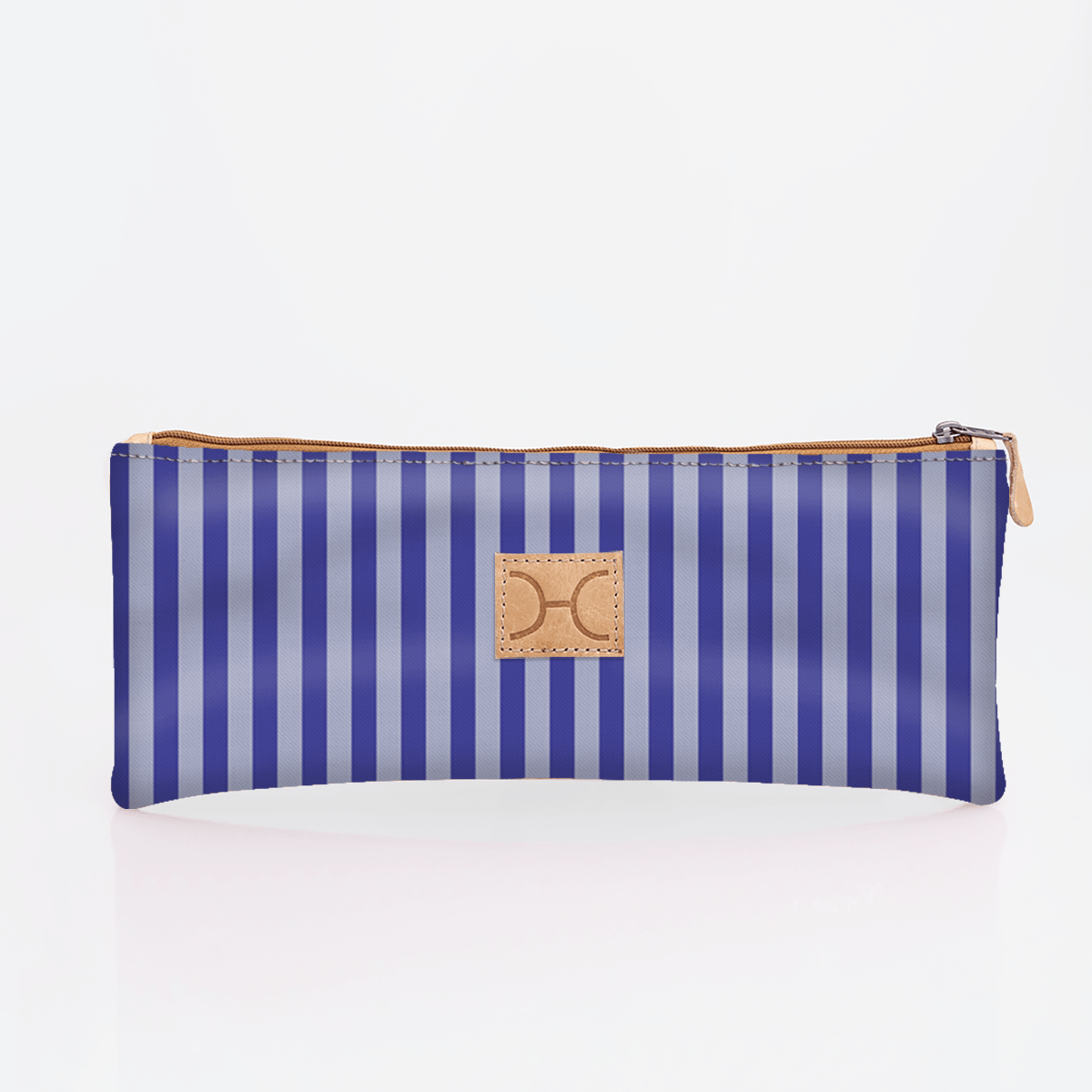 Pencil case triple zip | laminated fabric - linear - jet / chunky zip - pencil case