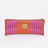Pencil case triple zip | laminated fabric - linear - preppy / chunky zip - pencil case