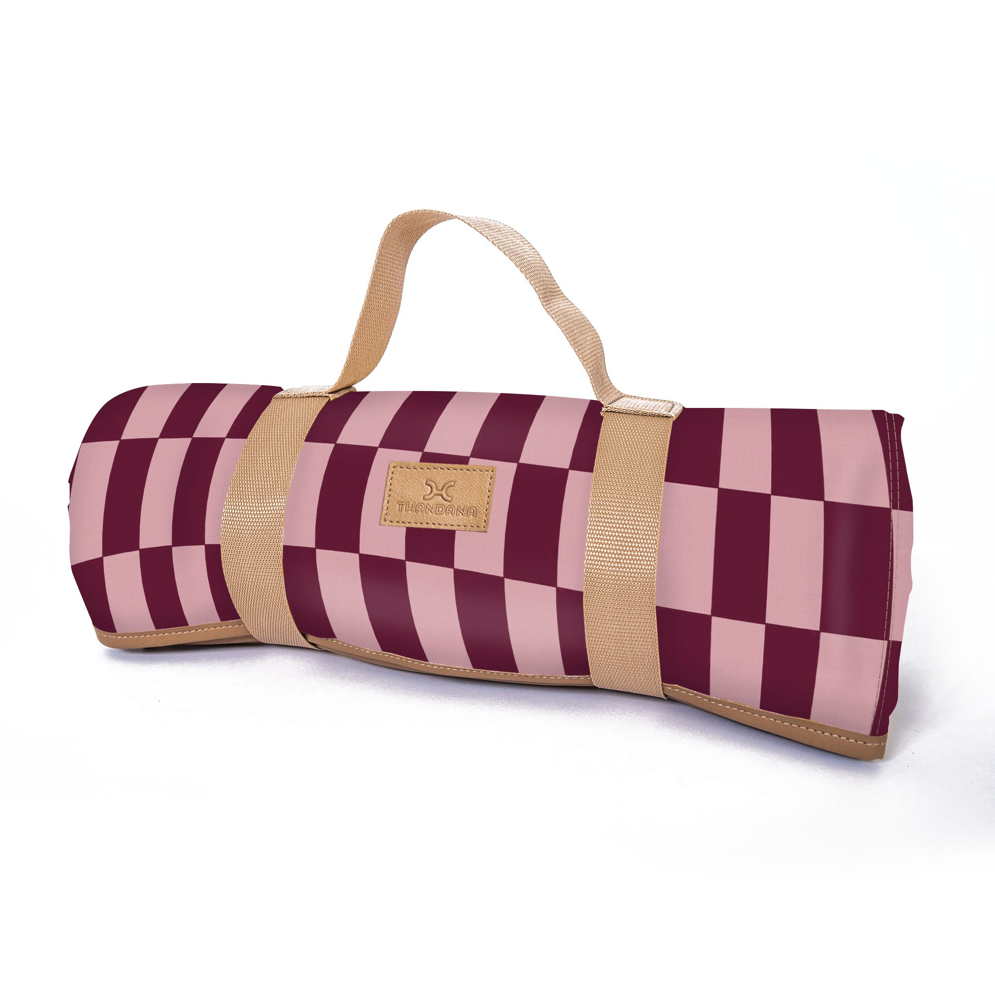 Picnic Blanket | 1.5m x 1.5m Checkmate - Cherry Picnic Blanket by Thandana