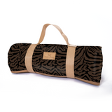 Picnic Blanket | 1.5m x 1.5m Nomad Stripe - Coffee Picnic Blanket by Thandana