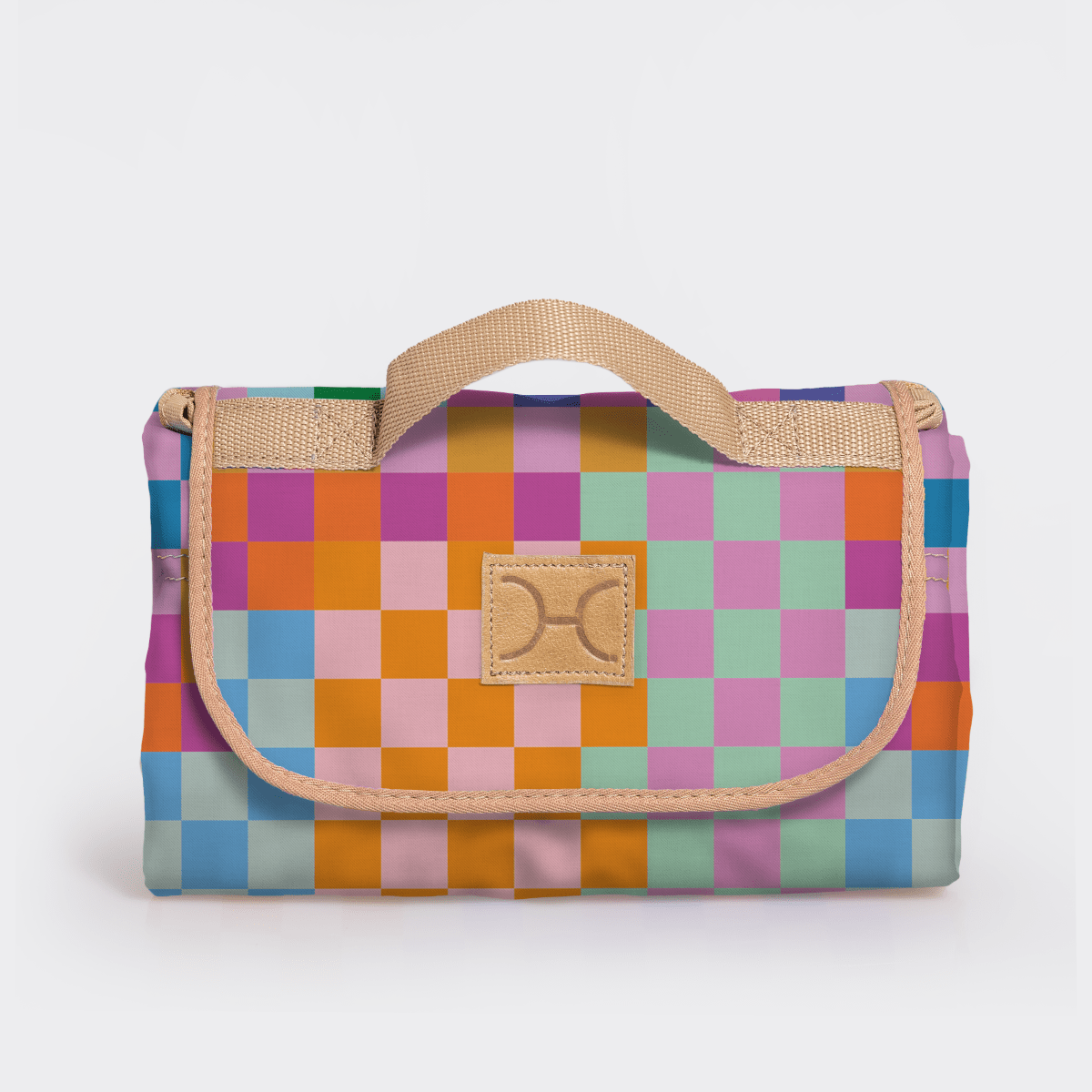 Picnic Blanket | Compact Carry 1.5m x 1.5m Checker - Preppy Picnic Blanket by Thandana