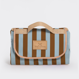 Picnic Blanket | Compact Carry 1.5m x 1.5m Coastal Stripe - Blue Picnic Blanket by Thandana