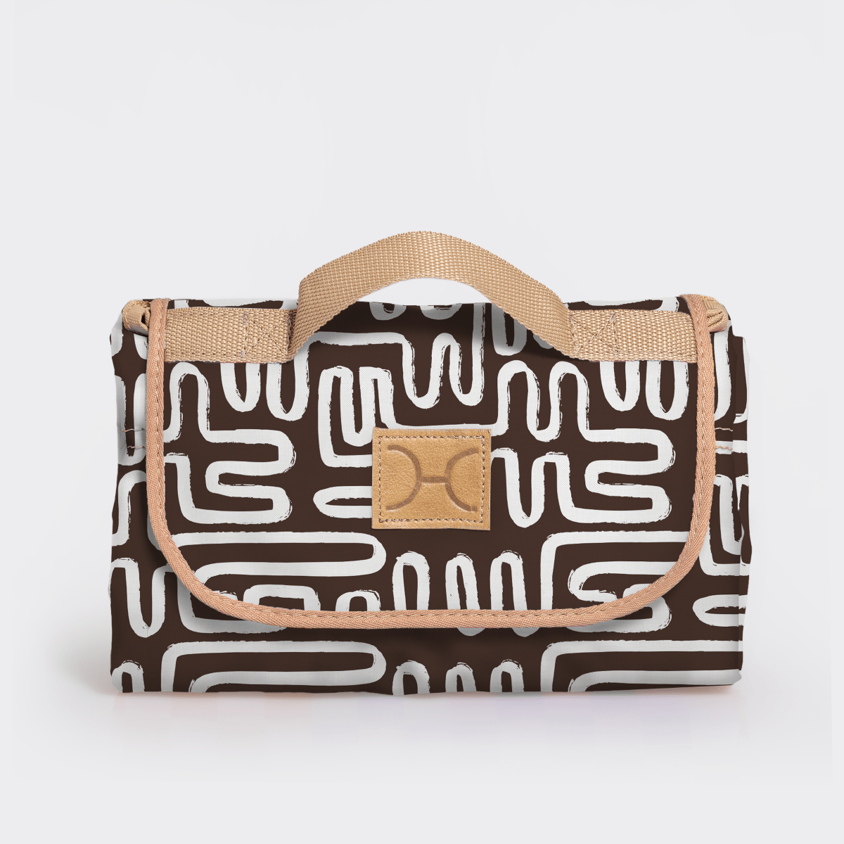 Picnic Blanket | Compact Carry 1.5m x 1.5m Geo - Black Picnic Blanket by Thandana