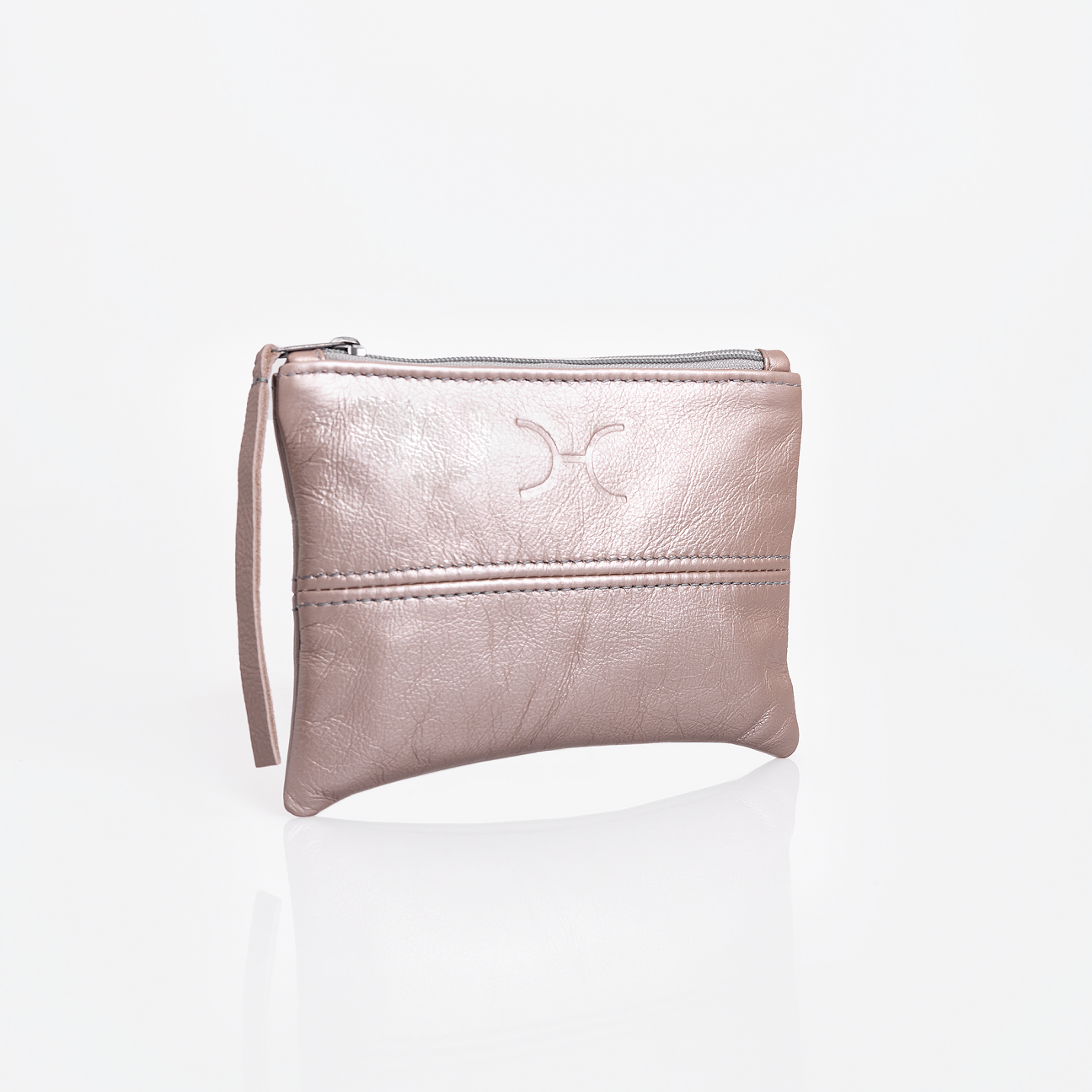Pouch | Genuine Leather Rose Gold Leather Pouch by Thandana