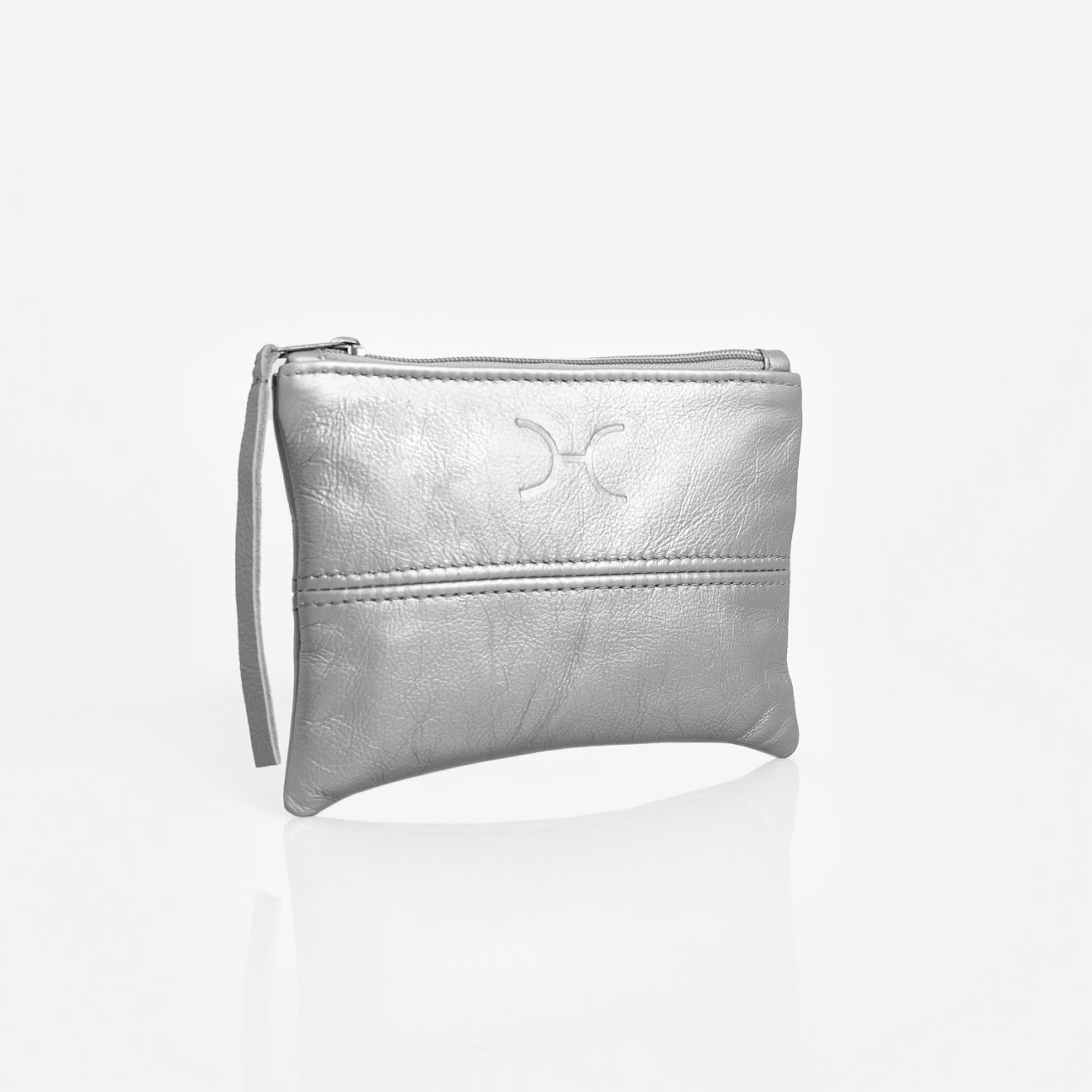 Pouch | Genuine Leather Silver Leather Pouch by Thandana