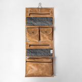 Roll Up Toiletry | Genuine Leather | Corporate Hazelnut Leather Toiletry Bag by Thandana
